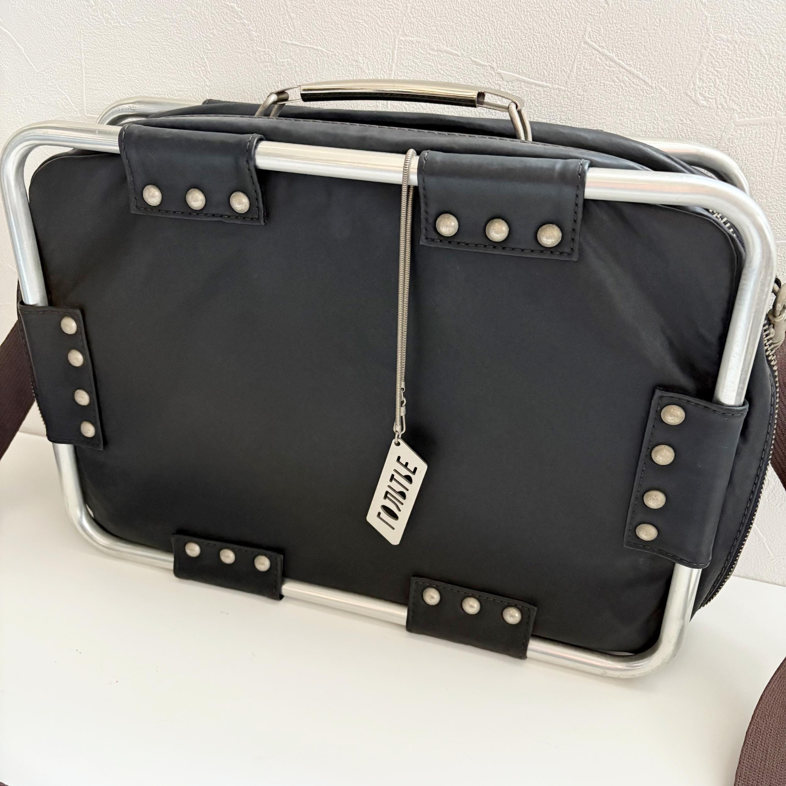 Jean Paul GAULTIER 90's Vintage Metal Pipe Frame Shoulder Handbag