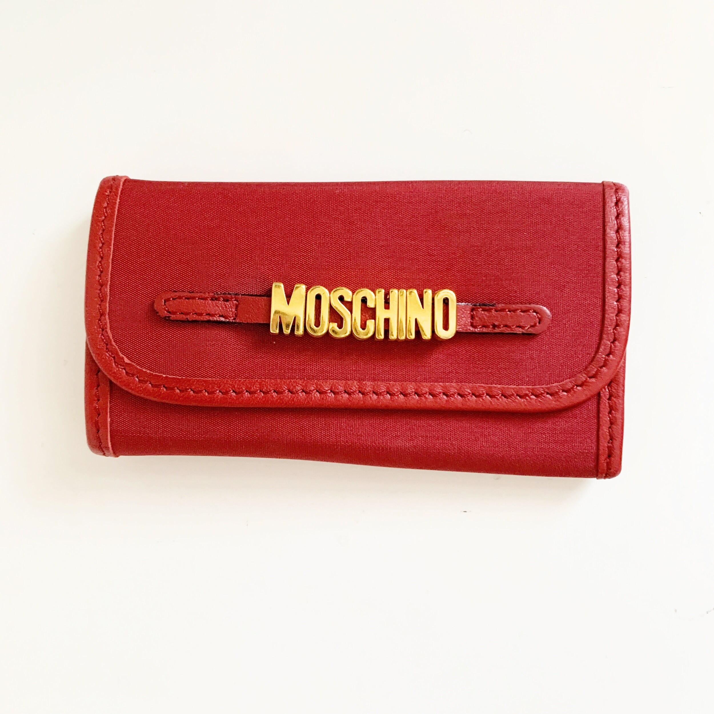 MOSCHINO vintage Gold logo metal fittings key case