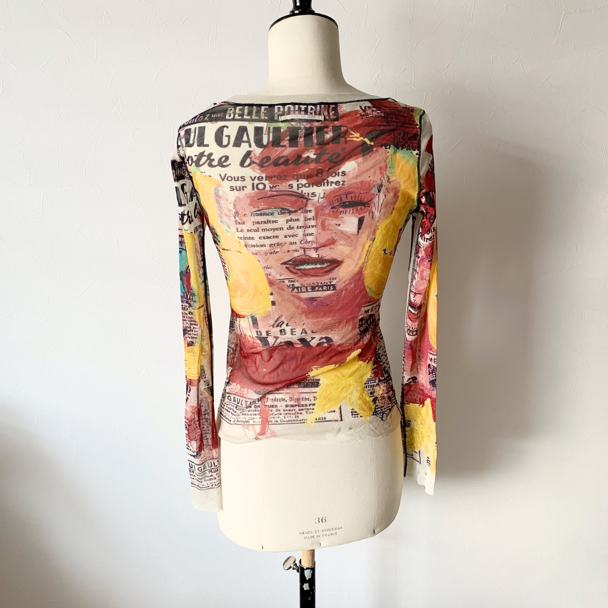 Jean Paul GAULTIER Vintage Power Net Mesh Art Print Top - Etsy