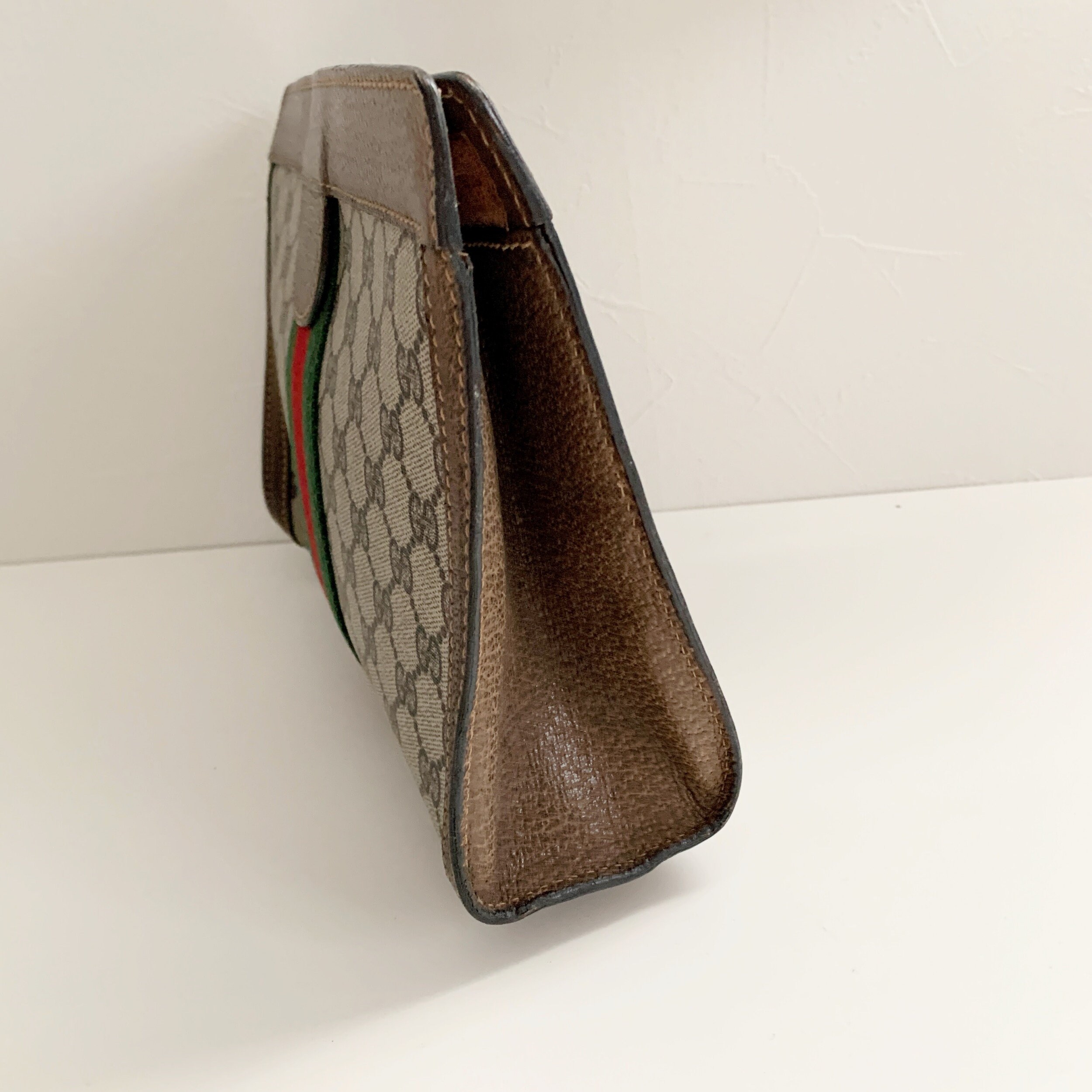 Gucci Vintage GG Logo Sherry Line Clutch Bag - Etsy