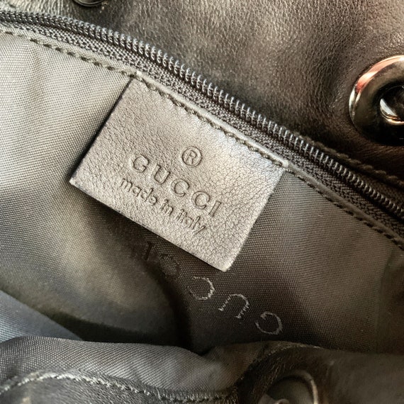 Gucci Vintage Black Leather Hand Bag