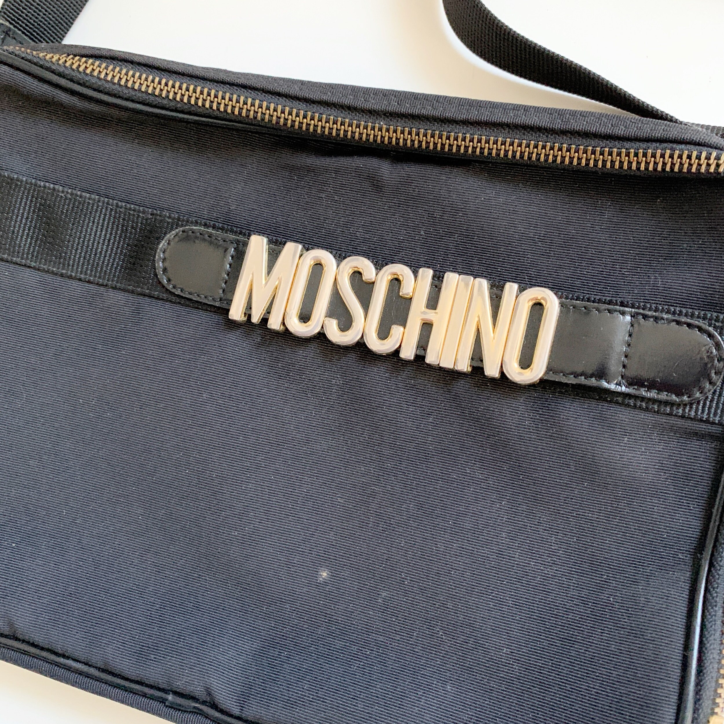 MOSCHINO Vintage Logo Metal Fittings Shoulder Bag - Etsy
