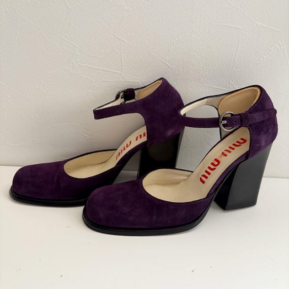 Miu Miu Archive Vintage Suede Strap Pumps - Etsy