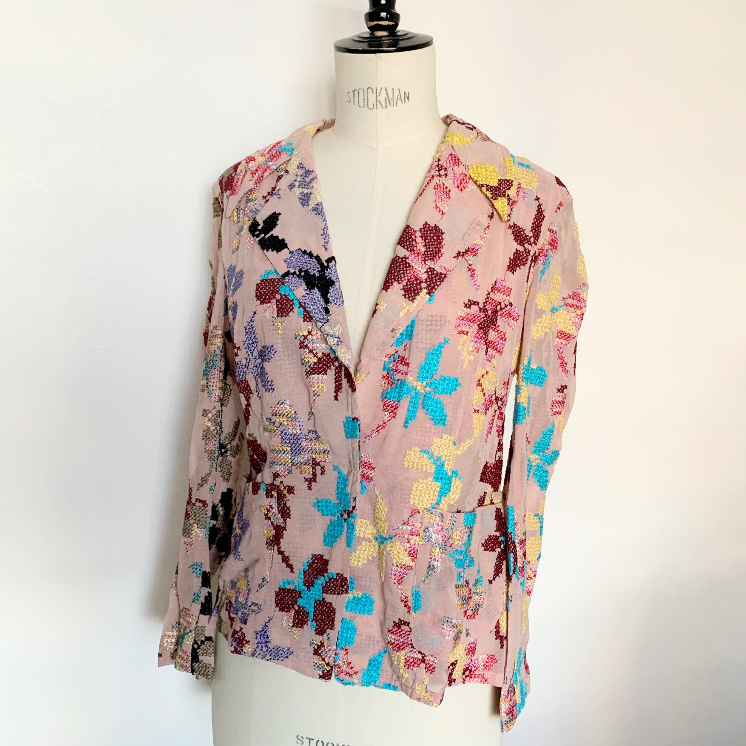 Dries Van Noten Archive 2001 SS Vintage Floral Embroidery Dries Van Noten Archive 2001 SS Vintage Floral Embroidery