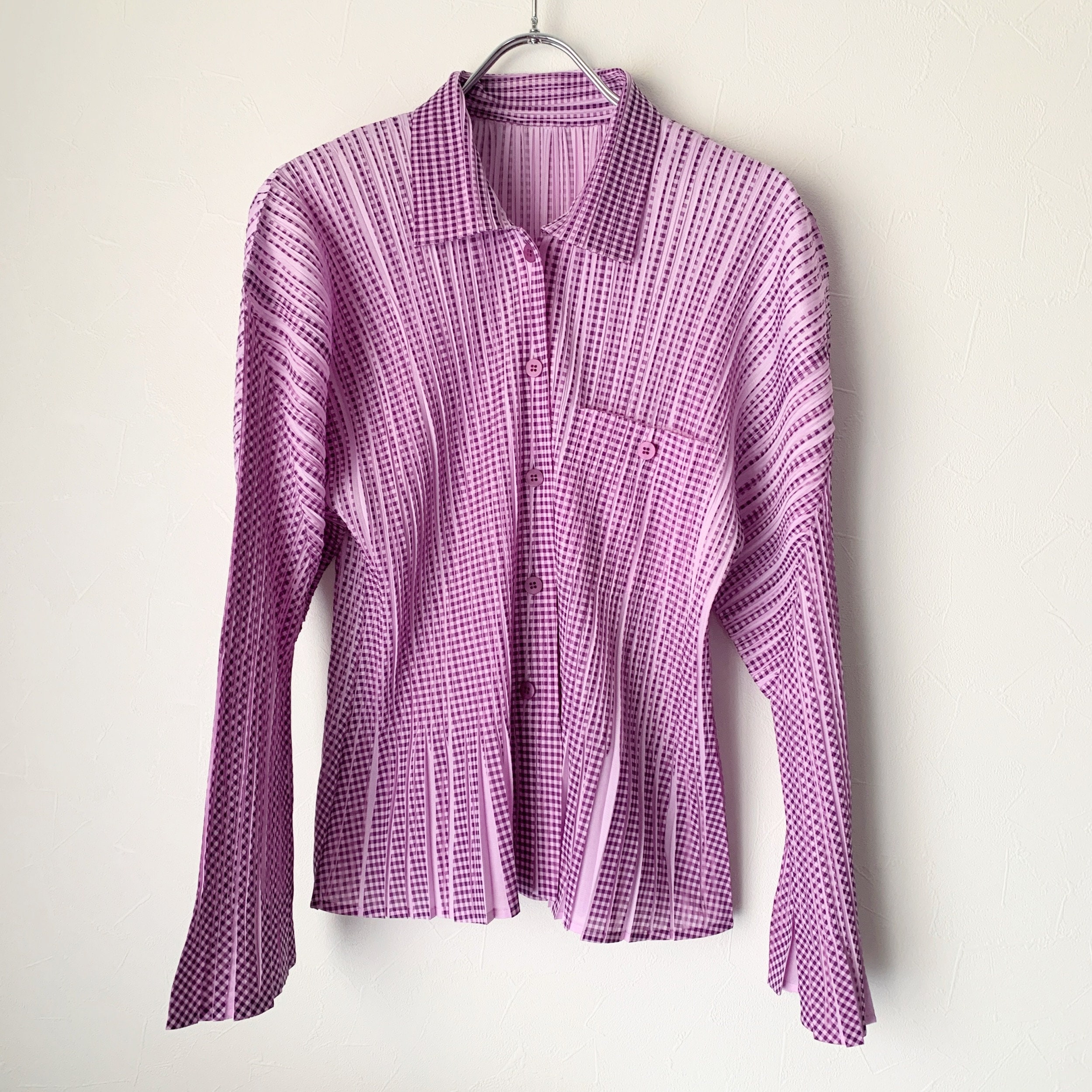 PLEATS PLEASE Issey Miyake Plaid Pleated Shirt Top - Etsy PLEATS PLEASE Issey Miyake Plaid Pleated Shirt Top - Etsy