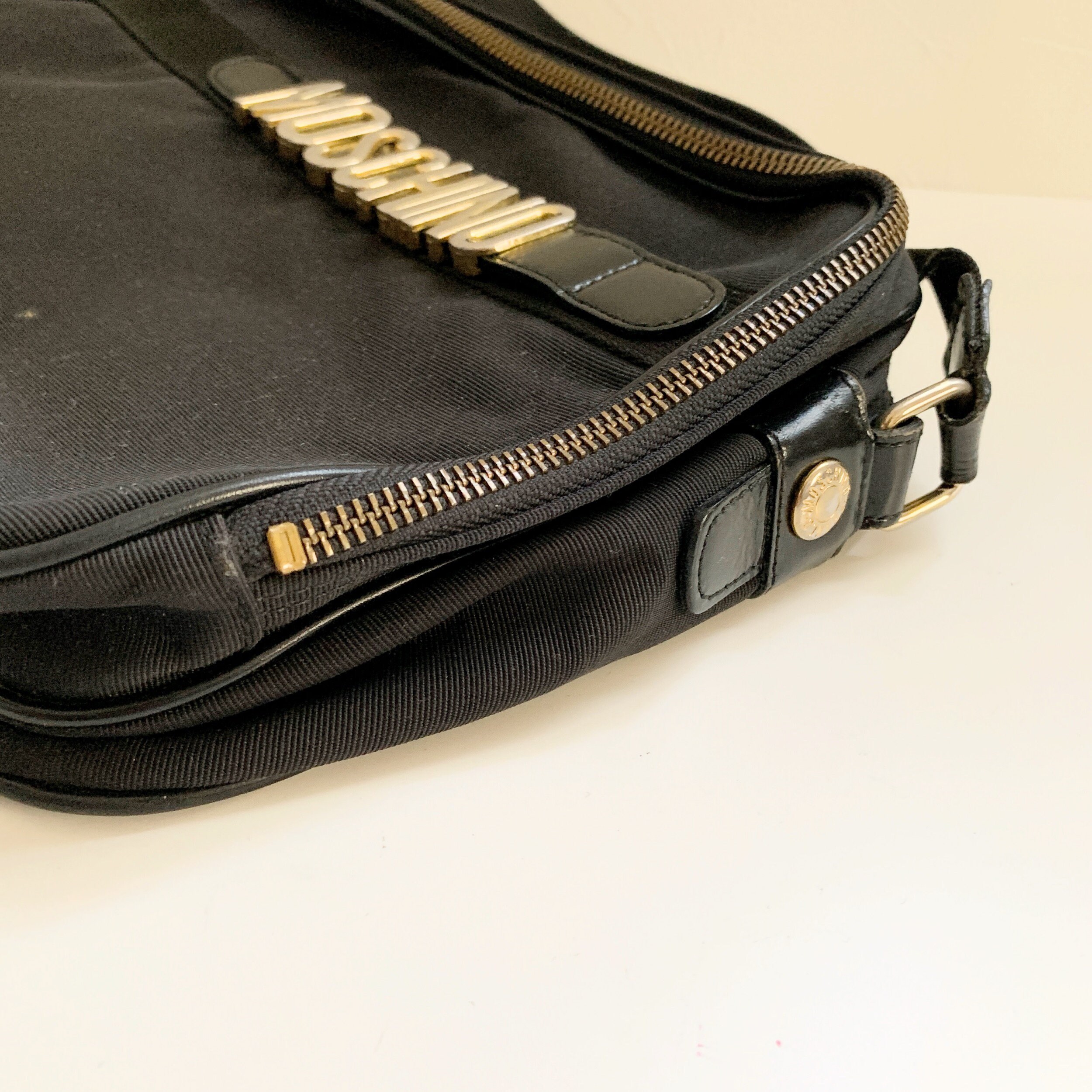 MOSCHINO Vintage Logo Metal Fittings Shoulder Bag - Etsy