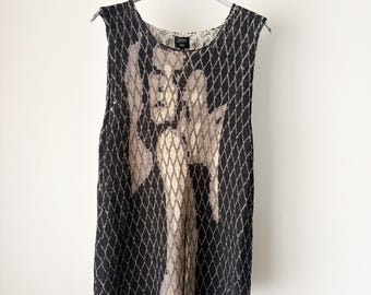 Jean Paul GAULTIER Homme 1994 AW vintage Mosaic Lovers Mosaic face print Sleeveless knit top