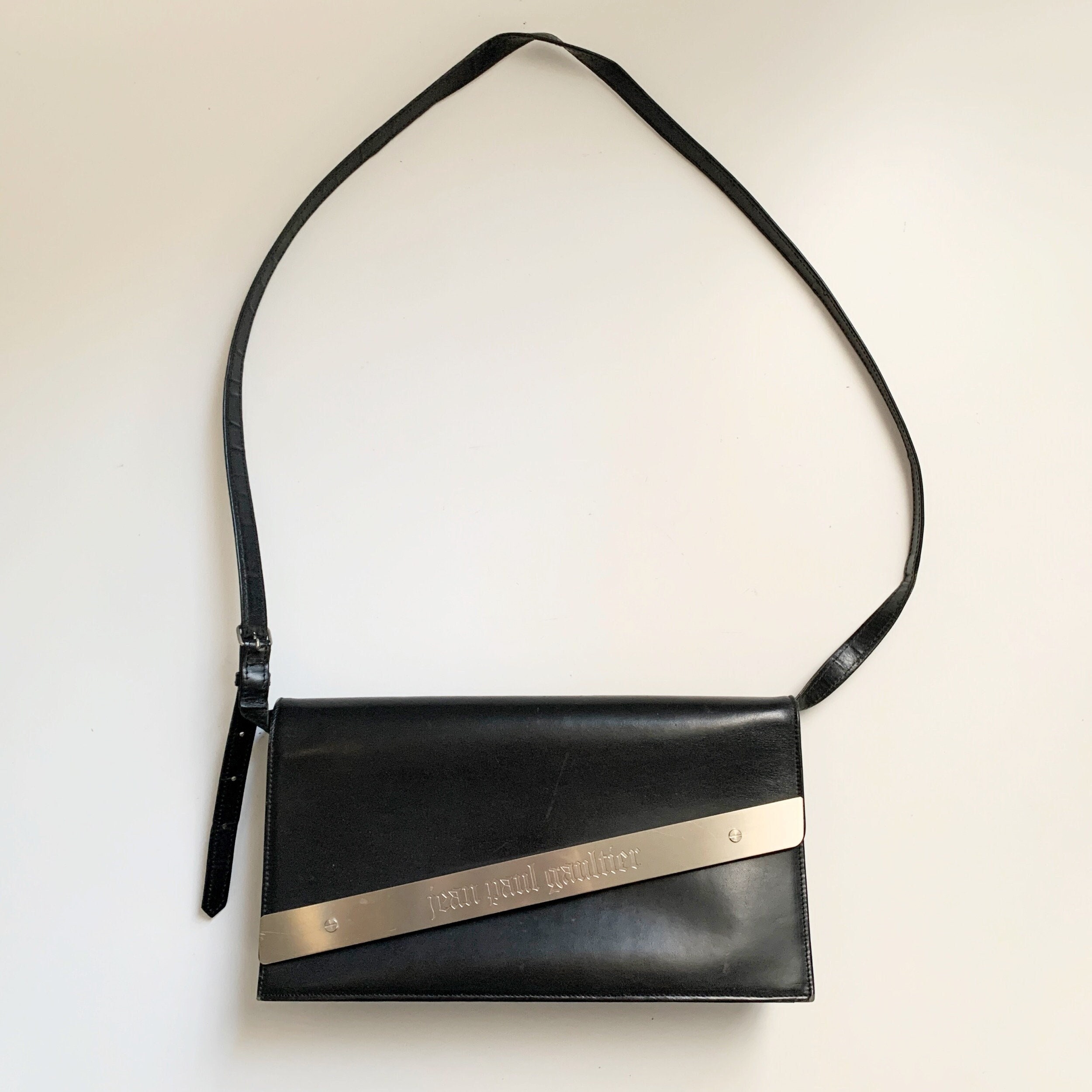 Jean Paul GAULTIER Vintage Logo Leather Shoulder Bag - Etsy Jean Paul GAULTIER Vintage Logo Leather Shoulder Bag - Etsy