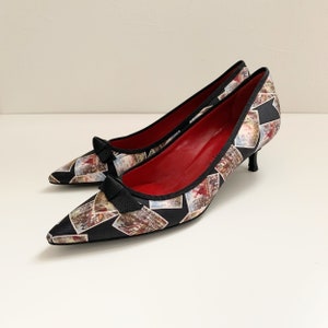 CELINE Landscape print ribbon pumps image 2