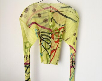 ISSEY MIYAKE FETE Multi Print Pleated Top - Etsy Canada