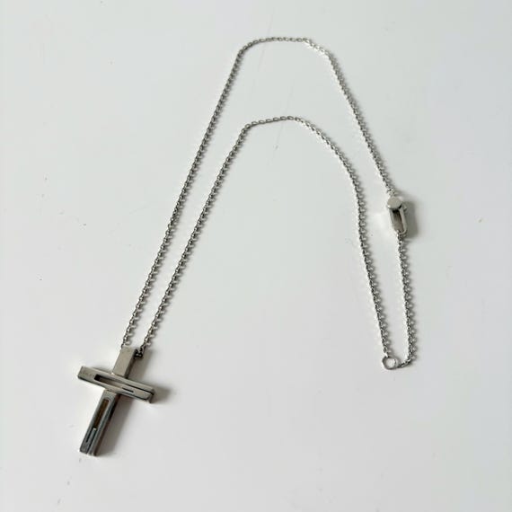 Gucci Vintage Cross Design Silver Necklace - Etsy