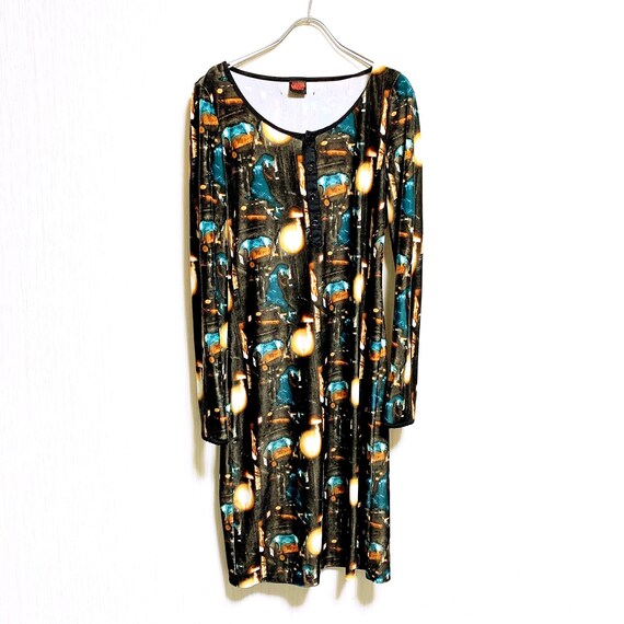 Jean Paul GAULTIER Velvet graphic print dress