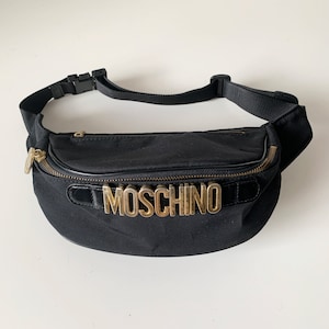 MOSCHINO Vintage Gold Logo Waist Bag Belt Bag - Etsy