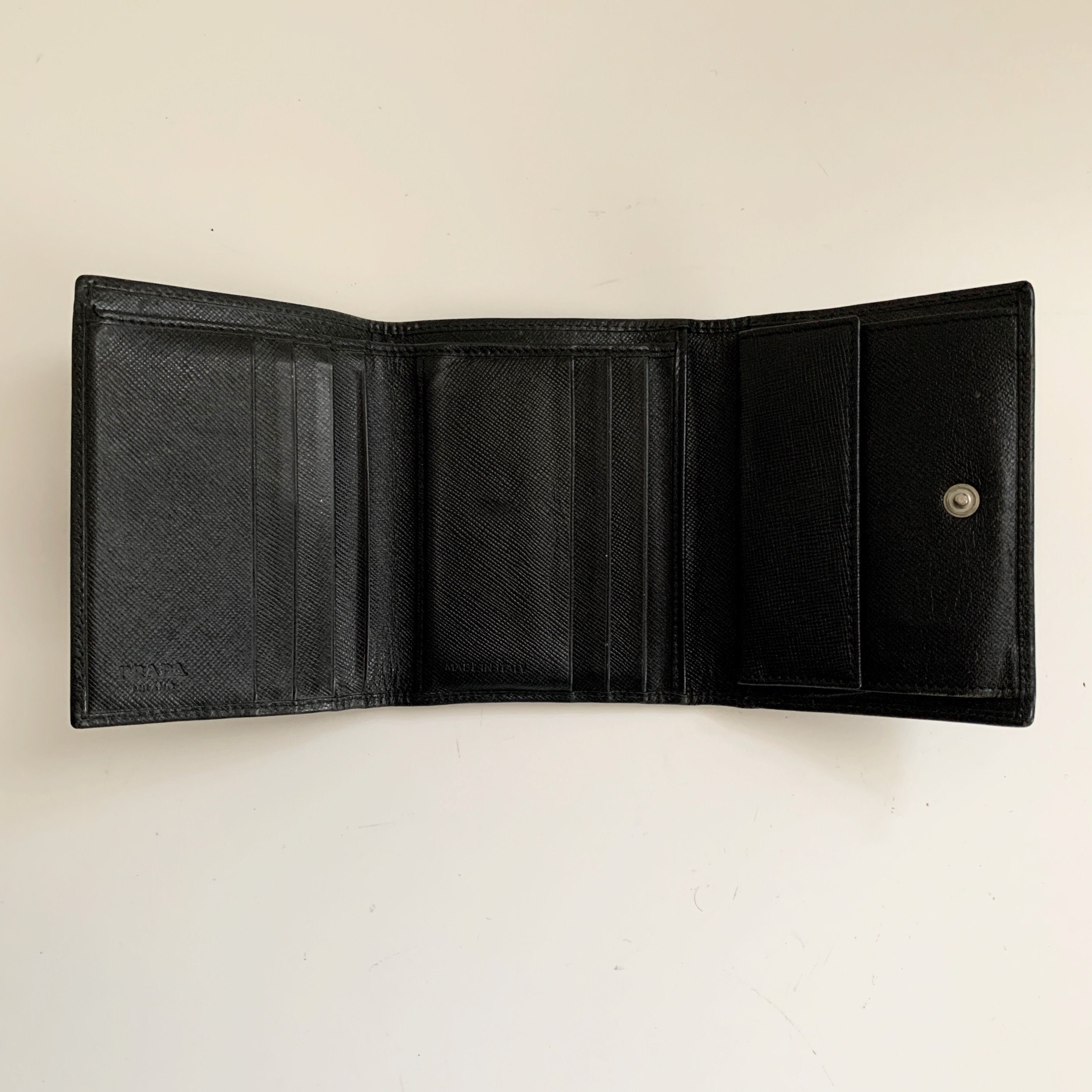 PRADA Vintage Triangle Tag Leather Wallet - Etsy
