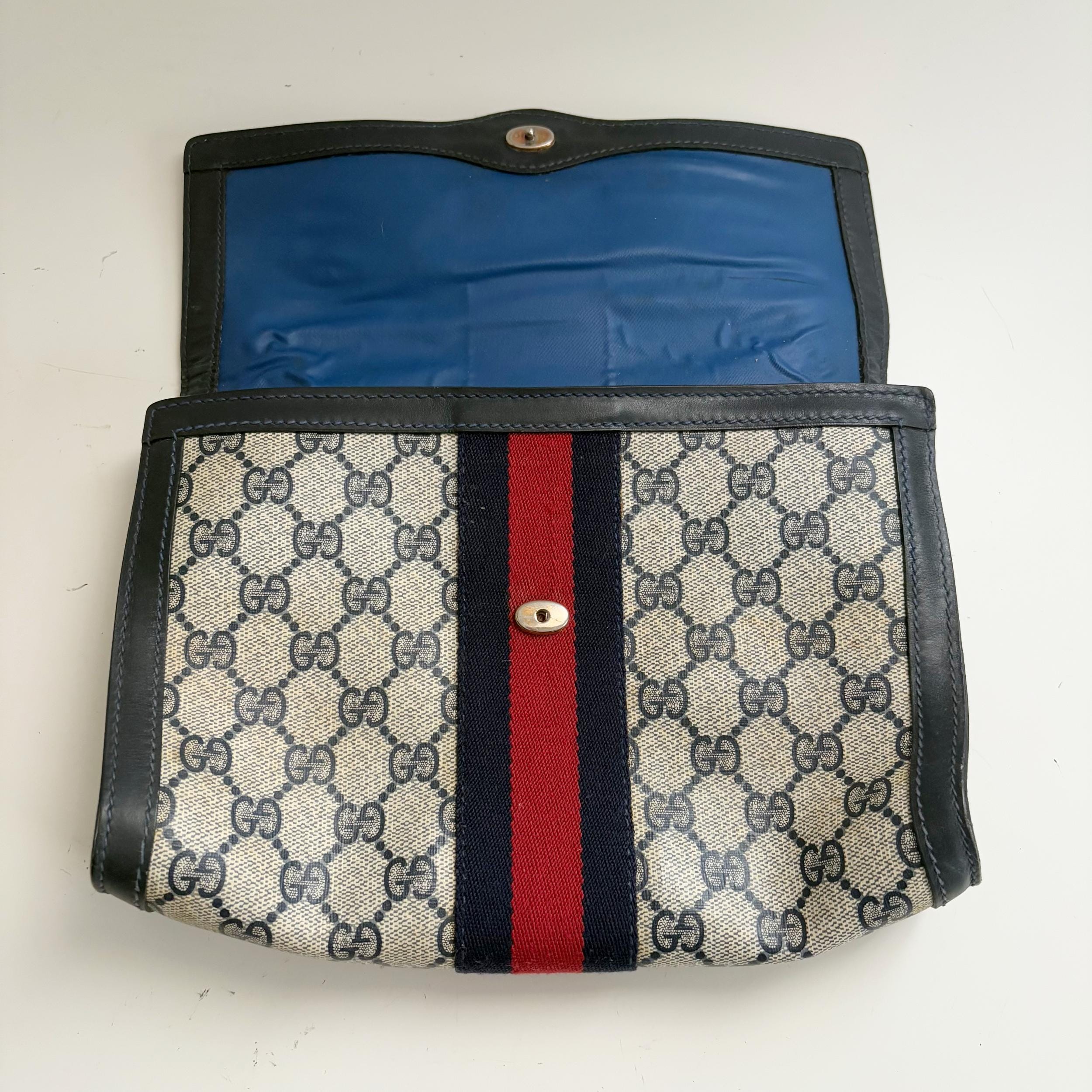 GUCCI PARFUMS Vintage GG Logo Sherry Line Clutch Bag - Etsy