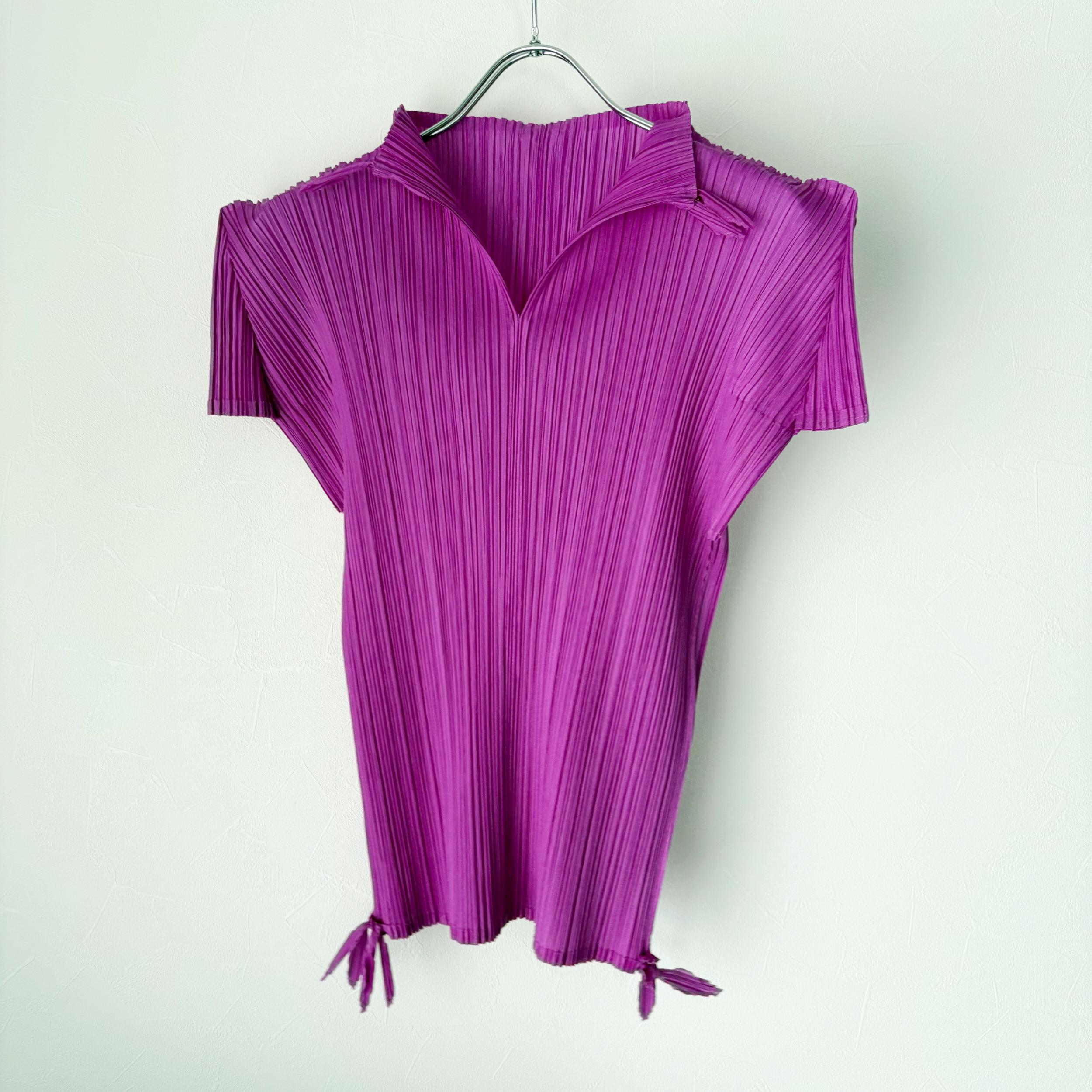イッセイミヤケ／PLEATS PLEASE／パープルTシャツ PLEATS PLEASE Issey Miyake Short Sleeve Top - Etsy