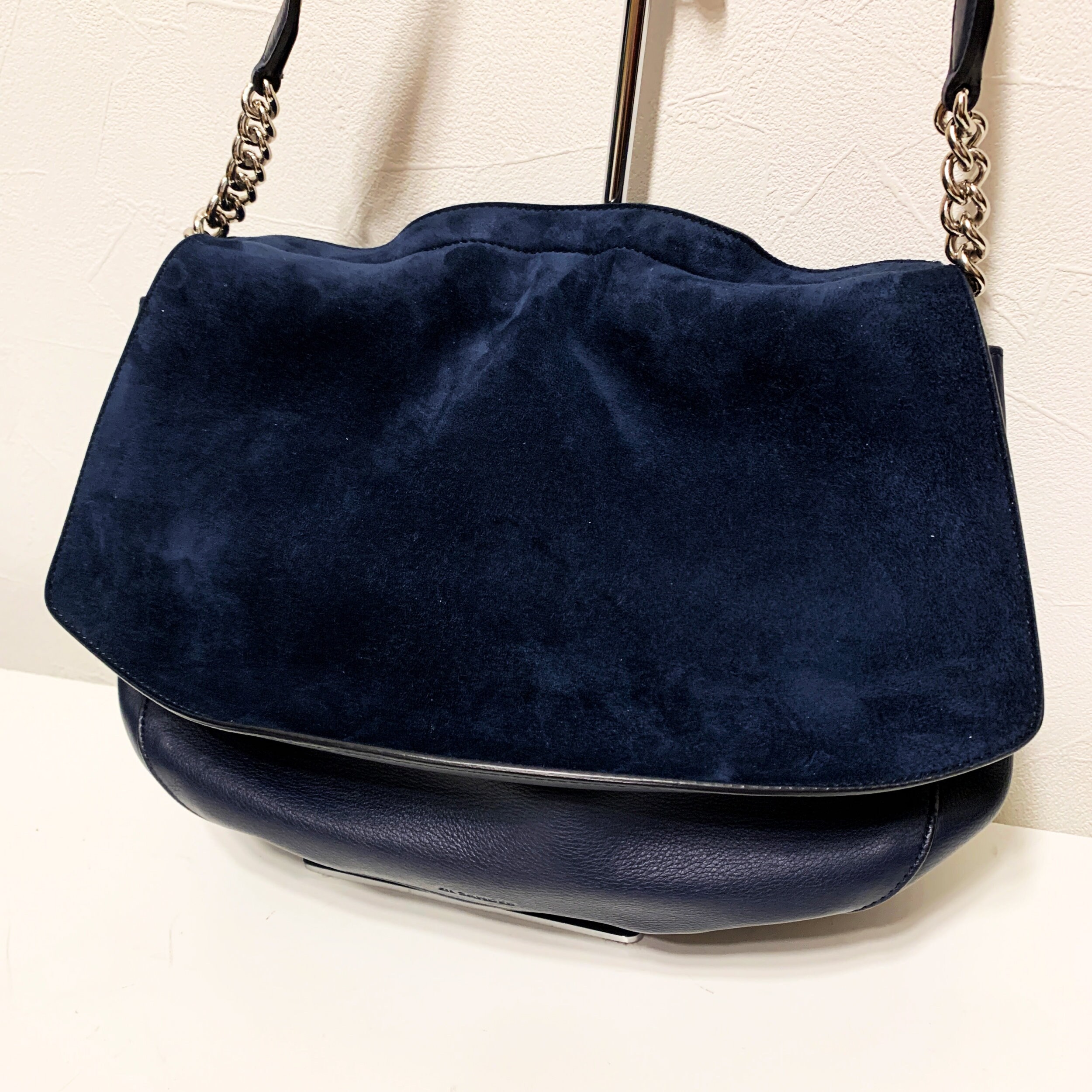 JIL SANDER Suede and Leather Chain Shoulder Bag - Etsy