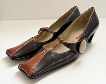 Vintage S/S 2008 Miu Miu Prada Snakeskin Leather Ladybug Mules