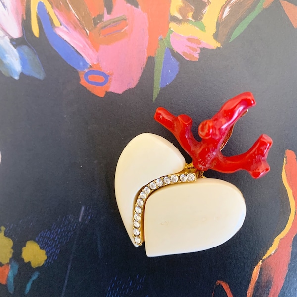 Christian Lacroix vintage Heart motif design brooch