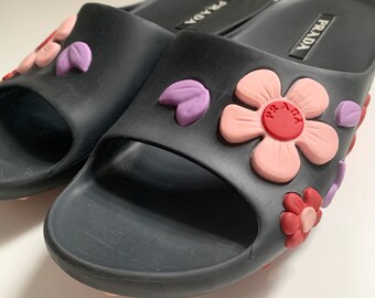 PRADA Multi Floral Motif Rubber Sandal Shoes - Etsy
