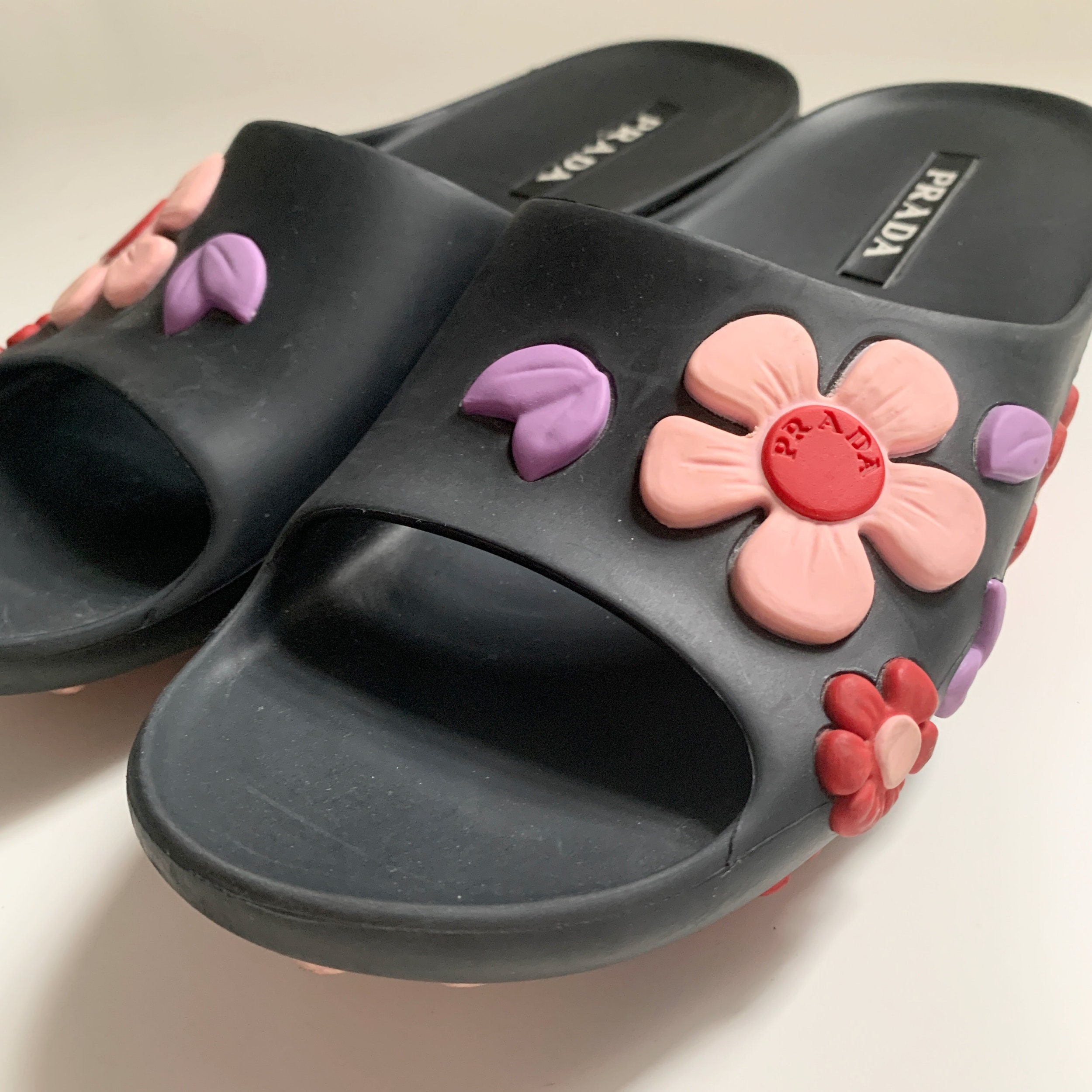 PRADA Multi Floral Motif Rubber Sandal Shoes - Etsy
