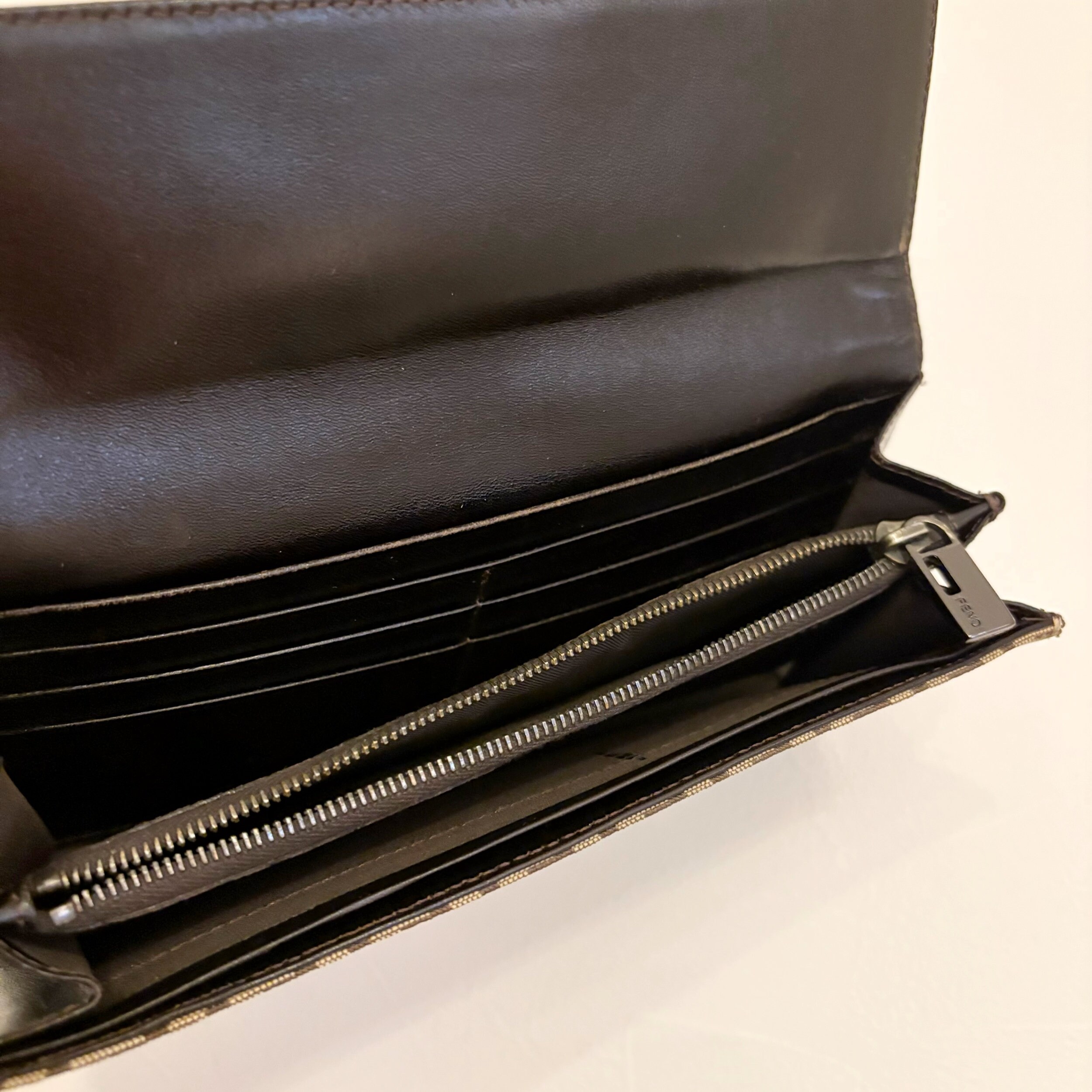 FENDI Vintage Zucca Pattern Logo Metal Fittings Long Wallet - Etsy