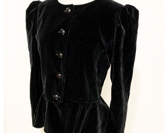 Yves Saint Laurent Rive gauche 80's-90's vintage Heplum hem design velvet jacket