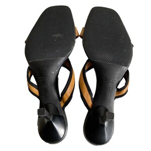 GUCCI for Tom Ford vintage Black x camel bicolor leather sandals image 7