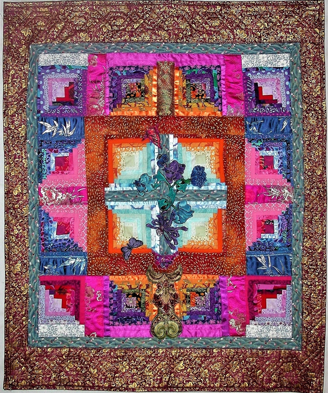 Quilted Handmade Wall Hanging in Log Cabin Pattern - Etsy