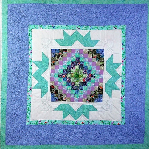 Baby Quilt Handmade, Patchwork Baby Boy Quilt, 40