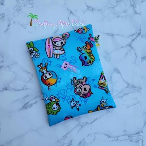 Tokidoki Aloha Custom Pouch, Donutella Beach Vinyl Glitter Zipper Bag, Cute Diaper Bag Accessory, Kawaii Fabric Crafting After Dark