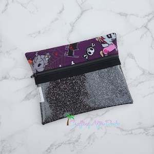 Custom Tokidoki Unicorno Adios Halloween Glitter Vinyl Medi Zipper Clear First Aid Pouch, Ju Ju Be Diaper Bag Accessory Crafting After Dark