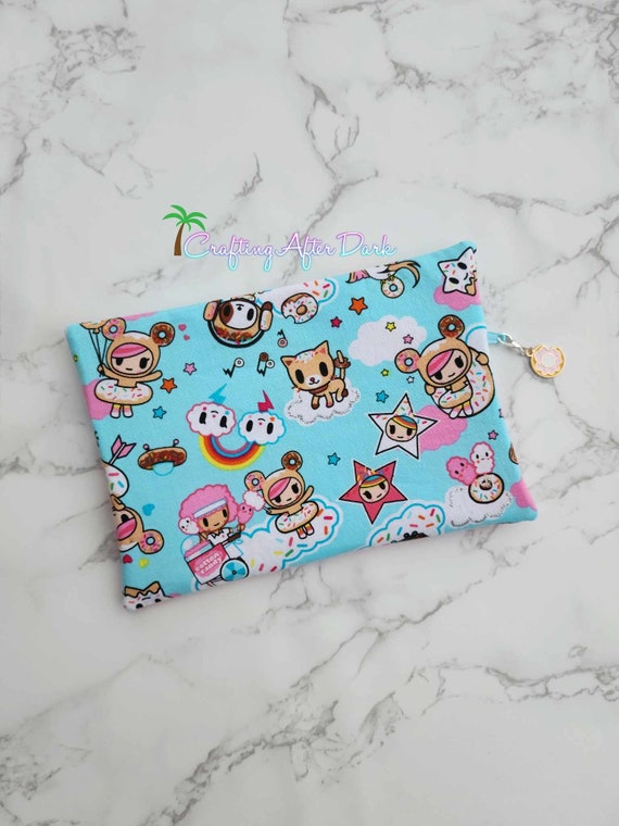 Custom Tokidoki Cotton Candy Zipper Pouch Donutella Glitter Vinyl