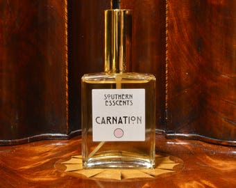 Carnation Perfume -2oz- Using essential oils extracted from fresh flowers, a true classic, deep floral notes with a hint of spice!