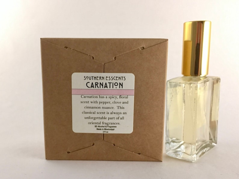 Carnation Perfume 2oz Using essential oils extracted from fresh flowers, a true classic, deep floral notes with a hint of spice image 5