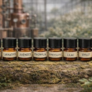 Parfumvoorbeeld: (8) 1,5 ml 1/4 dram-flessen van al onze geuren!