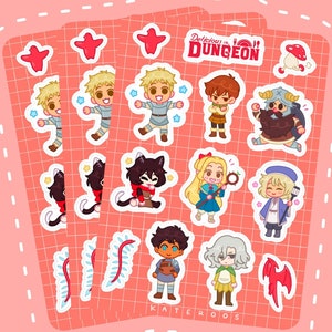 Dungeon Meshi Inspired Sticker Sheet