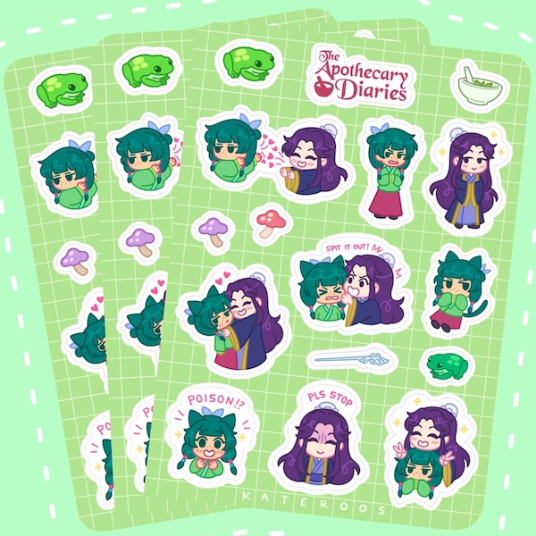 Hoja de pegatinas Jinshi y Maomao