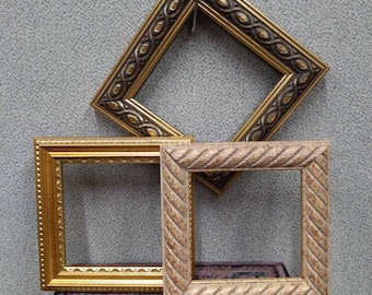 Vintage 12th Dollhouse Miniature Metal Photograph Picture Photo Frame 3x3.7cm