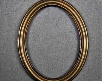 6x8 Oval Frame Bright Gold Shiny Plastic Vintage with Optional Glass and Custom Cut Matting TWO AVAILABLE
