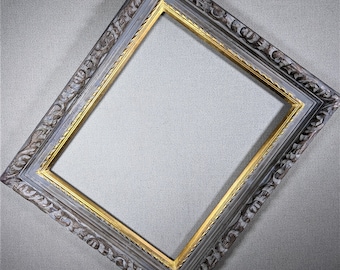 11x14 Frame Vintage Gold and Silver Ornate Narrow with Options on Glass and Custom Matting