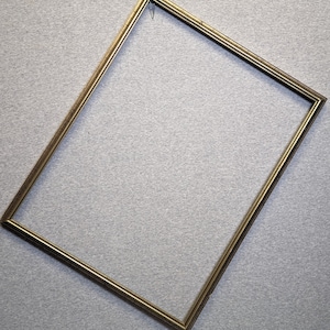 14x18 Frame (Approximate Size) Vintage Narrow Skinny Gold with Optional Glass and Custom Cut Matting