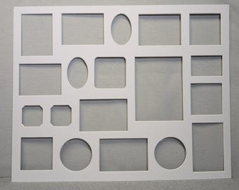 PHOTO COLLAGE Single Mat Size 16x20 - 19 Openings Choice of Color