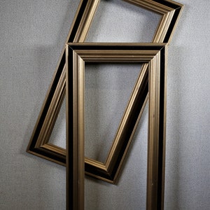 4x10 Frame Gold and Cream With Optional Glass and Custom Cut 