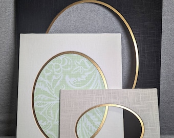 LINEN PHOTO MAT Hand Wrapped Oval Opening 8x10 11x14 16x20 20x24 or Custom, 29 Colors