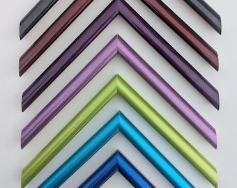 PEARLESCENT Color Frames NARROW Custom Sized Any Size up to 16x20 with Glass and Optional Custom Cut Matting up to 16x20 Only
