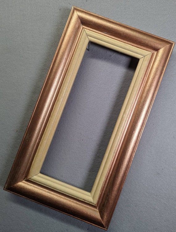 4x10 Frame Gold and Cream With Optional Glass and Custom Cut 