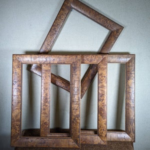 11x16 Frame Brown Burl Wood with Optional Glass and Custom Cut Matting