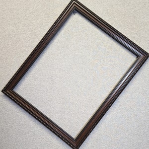 14x18 Frame Dark Brown Plastic Composition with Optional Glass and Custom Cut Matting