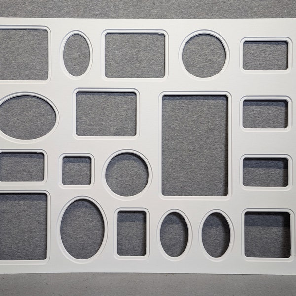 PHOTO COLLAGE Double Mat Size 16x20 - 19 Openings Choice of Color